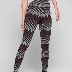 Athleta High Rise Expanse Stripe Chaturanga Leggings Tights Size XS